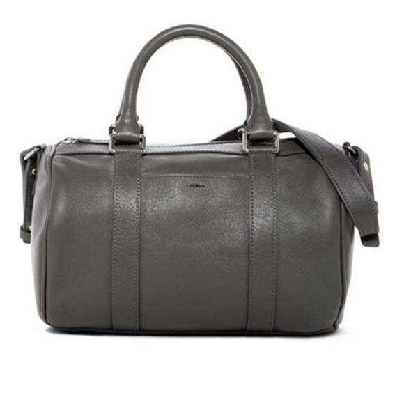 SHINOLA Women's Gunmetal Small Leather Duffle Crossbody Bag - Picture 1 of 12
